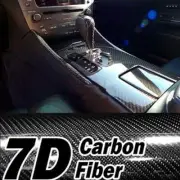 Black Glossy Carbon Fiber 5D 12"x60" Vinyl Car Wrap Film Sticker Decal Sheet 1PC (for: Fiat)