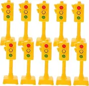 Toyvian 10pcs Kids Traffic Signs Toys Simulated Traffic Light Model Realistic Abs Material Educational Toy for Boys