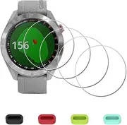 [iDaPro] [4 Pack] Screen Protector for Garmin Approach S40 S60 Premium GPS Golf Watch + Silicone Anti-dust Plugs Tempered Glass Anti-Scratch Bubble-Free Easy Installation