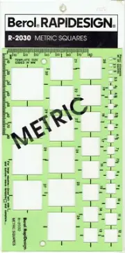 Berol® RapiDesign® Template: R-2030 Metric Squares