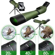25-60x80 Spotting Scope with Tripod Carry Bag for Bird Watching High Definition