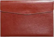 RisePlus Document Folder A5 Leather Briefcase A5 PU Leather Waterproof Office Travel Bag for Documents Vintage Design with Pen Pocket (Brown)