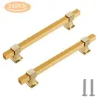 24PACK Kitchen Cabinet Cupboard Drawer Draws Door Alloy Knurled T-Bar Handle 5"