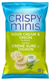 Quaker Crispy Minis Sour Cream & Onion Flavor Brown Rice Chips, 100g