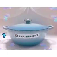在飛比找蝦皮購物優惠-Le Creuset 海岸藍 鑄鐵鍋(黑內鍋)24cm媽咪鍋