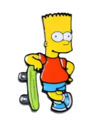 The Simpsons ENAMEL PIN - Bart Simpson with Skateboard. Aust Stock