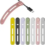 28 Pcs Silicone Cable Ties, Cord Organizer Strap, Reusable & Washable, High Elasticity Cord Wraps with Lock Buckle, Elastic Adjustable Charger Cable Wrap Tie for Travel Home