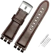 YCBFGAZATK Watch Band Fit For Swatch Leather Watch Strap Men's Yos440 449 401 447 Large Size Bracelet 23mm WatchBands