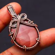 Mookaite Jasper Gemstone Copper Wire Wrapped Gift For Sis Pendant Jewerly BP 280