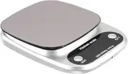 Mikinona 1PC Digital Kitchen Scale Rechargeable Stainless Steel Food Scale with LCD Display for Accurate Measurements Lightweight Portable Cooking Tool Silver