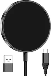 Magnetic Wireless Charger,Compatible with Magnetic Charger for iPhone 15/15 Pro/15 Plus/15 Pro Max / 14/13 / 12 Series, Magnet Charging Pad for Air Pods 3/2/ Pro with 1 x USB C to USB Adapter