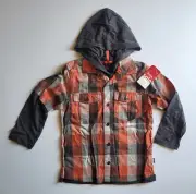 NWT Boys Pumpkin Patch Urban Stripe Hooded Long Sleeve Tee Size 5