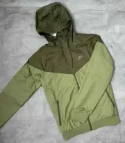 Nike Men's Sportswear Medium Olive Windbreaker Hooded Jacket 727324-334 Size L