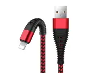 Nylon USB-A to Lightning 2m/6ft Charging Cable Charger Cord for Apple iPhone 14 13 12 11 iPad Mini 5 / Mini 4 / Mini 3 / Mini 2 / Mini - Red