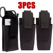 3 Pack Tactical Molle Flashlight Pouch Single Pistol Torch Holder Case Knife Bag