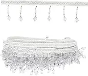 BATHVEVE Crafts Beaded Fringe Trim Curtain Decor Accessory for Home Decoration Beaded Edging with Pineapple Beads for DIY Projects and