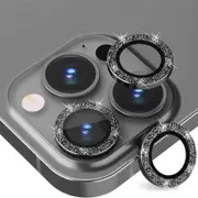 iPhone 15 9H Tempered Glass Metal Camera Lens Glitter Cover Glass Protector