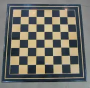 12" Black Marble Chess Board Table Top Square Coffee Table Inlay Work Handmade