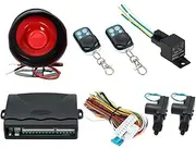 Oimzzr NEW CAR ALARM + 2 DOOR REMOTE CENTRAL LOCKING KIT WITH SHOCK SENSOR,IMMOBILISER