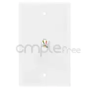 White 6P4C Single Phone Jack Wall Plate RJ-11 RJ 12 Telephone Modular NEW