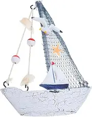 HOODANCOS Living Room Boat Decor Wooden Sailing Ship Ornament Office Bedside Boat Model Craft