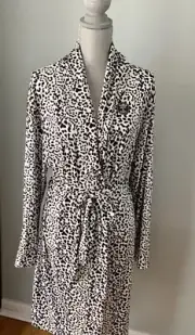 $60 Catherine Malandrino Women's Shawl Collar Robe Leopard Print NWT Size M