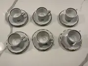 Demitasse/Espresso Cup Set - Six Cups & Saucers
