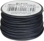 Atwood Rope MFG - Black Micro 125' Jewelry Lanyard Emergency String Cord - MS01