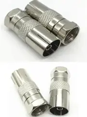 Loopunk 6 Pairs TV Aerial Coaxial Coupler Female to Female Antenna Adapter Nickel Plated TV RF Coax