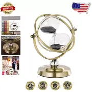 Unique Brass Hourglass Timer with Antique Black Sand - Decorative and Functional