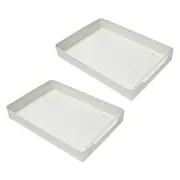 2 Pack Sliding Out Drawer Pull Out Storage Cabinet Under Sink Organiser with Adhesive Nano Film for Kitchen Pantry Bathroom Cabinet Organizer Max Load 27KG