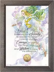 American Coin Treasures Serenity Prayer Coin Frame | Genuine Angel Coin | 5x7 Tabletop Decor | Certificate of Authenticity