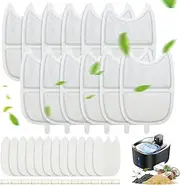 Set of 12 Cat Fountain Filters for 4L Drinking Fountain, 12 Pieces Carbon Filters and 24 Pieces Foam Filters for 4L Cat Fountain Replacement Filter with Resin and Activated Carbon