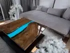 42" Square Blue Epoxy Resin Coffee & Farmhouse Table Top Living Room Furniture