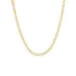 9ct Gold Two Tone 45cm Solid Diamond-cut Bevelled Curb Chain