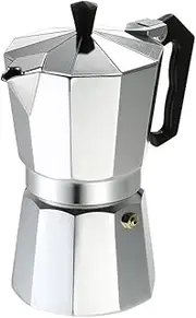 Blelsa 3-Cup Aluminum Espresso Percolator Coffee Stovetop Maker Mocha Pot for Use On Cooker Gas Stove Electr Mal Furnace