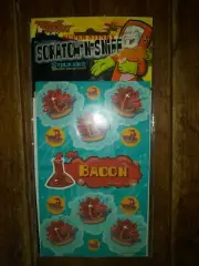 The Stink Factory Scratch and Sniff Stickers unique bacon set of 2 new nip