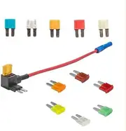 Micro2 ADD Circuit Blade Style Fuse Adapter Cable Add-A-Circuit Fuse Holder FUSETAP TAP with 7 Fuses Set 5, 7.5, 10, 15, 20, 25 & 30 AMPS (Micro2)