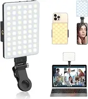 OLRPT Selfie Light, Phone Light with Front & Back Clip, 60 LED Portable Light with 3 Light Modes, 5000mAh Rechargeable Video Light for Phone, iPhone, IPad, Laptop, TikTok, Makeup, Live Stream, Vlog