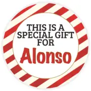 This is a Special Gift for Alonso - 100 Pack Circle Stickers 3 Inch - Christmas