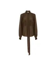 Chloé D-Ring Chest Pocket Long-Sleeved Shirt FR36,FR38 Faraway Brown