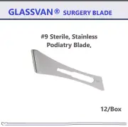 GLASSVAN Miniature Sterile Surgery Podiatry Chisel Blade #9 Stainless, 12/bx