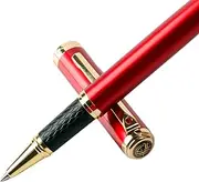 Urhomefull Luxury Red Rollerball Pen-Fancy Pen with Real 24K Gold Trim, Switzerland Tip Point Writing Smooth, Nice Roller Ball Pen Gift Set for Men Women, Professional Pen Business Birthday Christmas