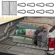 Car Truck Seat Rear Cargo Net Highly Elastic Cargo Net Organizer for Car, Suitable for Daily Light Loads of Trucks, (1.1x1.2m) to (2.2x2.4m) Stretchable Mesh Organizer