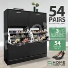 Shoe Cabinet Shoes Storage Rack 54 Pairs Wooden Organiser Shelf Cupboard Black