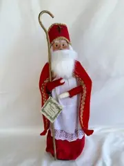 Byers Choice Caroler 1992 St. Nicholas w/ Gold Staff & Hang Tag
