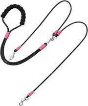 Dog Rope - Animal Belt Double Dog Rope, Small Medium Animals Outdoor with Adjustable Double Dog Belt with a Dirt with an Anti-Twist Swivel Ring Length for Walking, Hiking