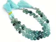 Extremely Rare Natural Grandidierite 6mm-7mm Heart Briolette Cut Beads 8" Strand