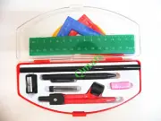 10PC NEW GEOMETRY MATHEMATICAL MATHS SET KIT PROTRACTOR PENCIL COMPASS RULER