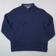 Peter Millar Sweater Mens XXL Blue Performance Fleece Quarter Zip Pullover NWT